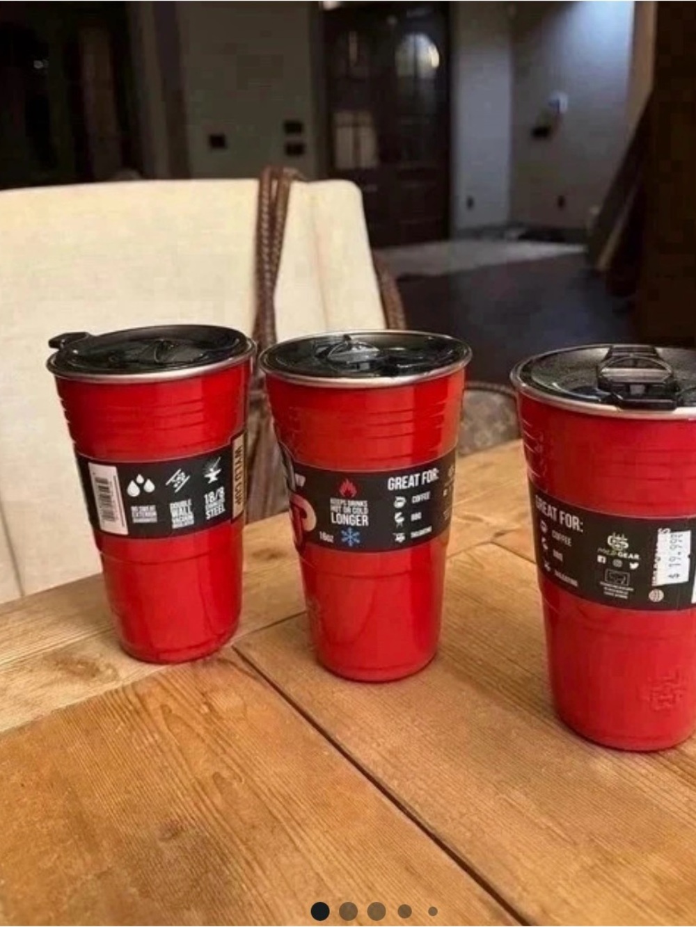Quantity 3 Red solo cups Travel Tumbler with Lid Durable Hot & Cold Cup /16 oz